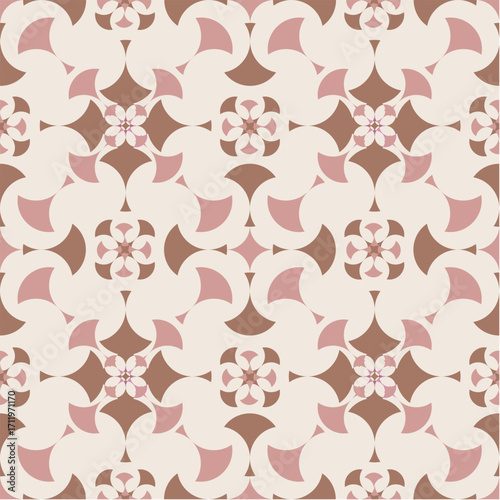 Minimalist Geometric Background in seamless pattern in calming neutral tones of light cream, blush, and warm brown. It perfect for a wide range of applications and home decoration.