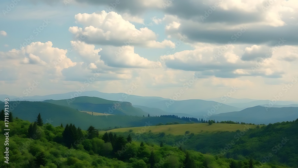 Obraz premium mountain landscape with clouds
