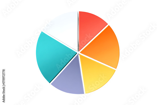 Free Download Vibrant 3D Pie Chart with Separate Slices, isolated on a transparent background. - GFXLoad