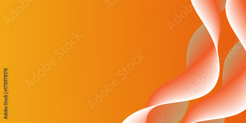 Abstract glowing wave lines on orange background. vector Eps 10