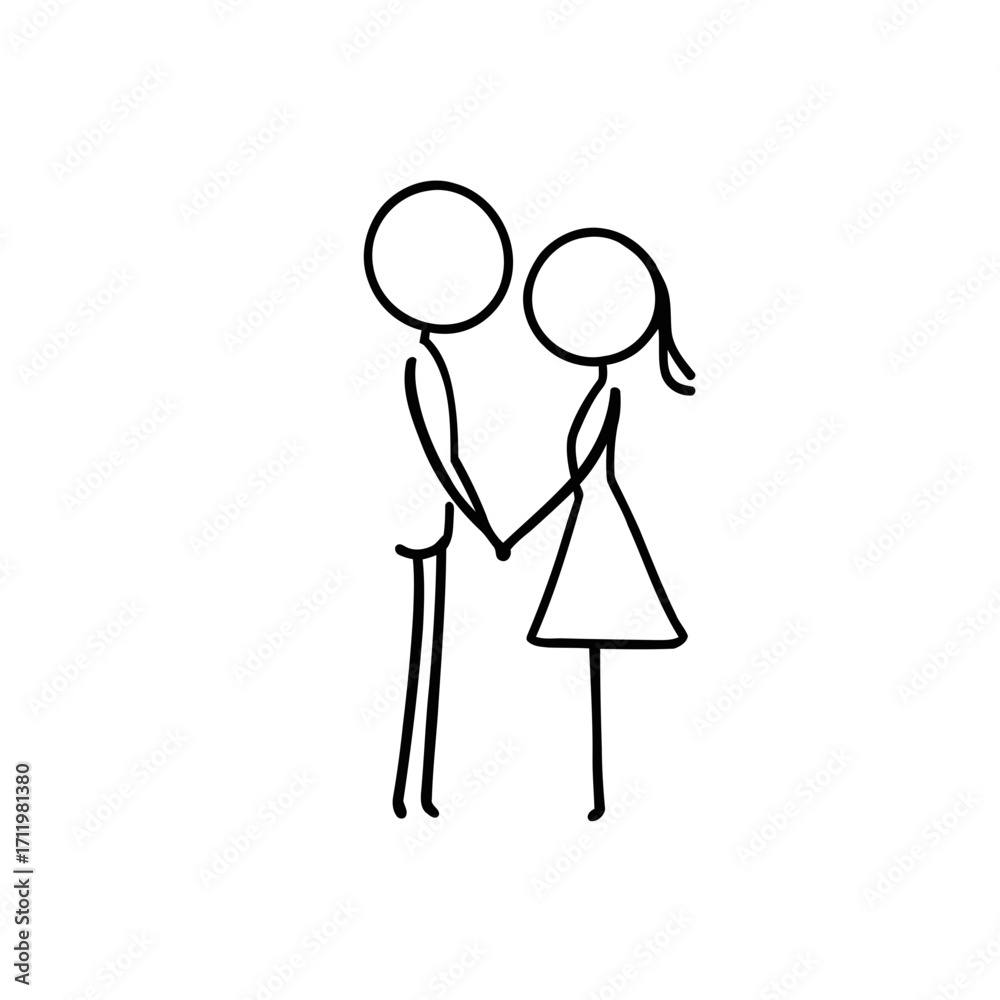 Fototapeta premium A couple's silhouette with a child, a vector illustration of love and family