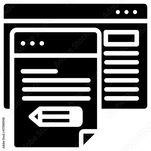 Content writing icon isolated on white background. vector illustration icon for digital nomad