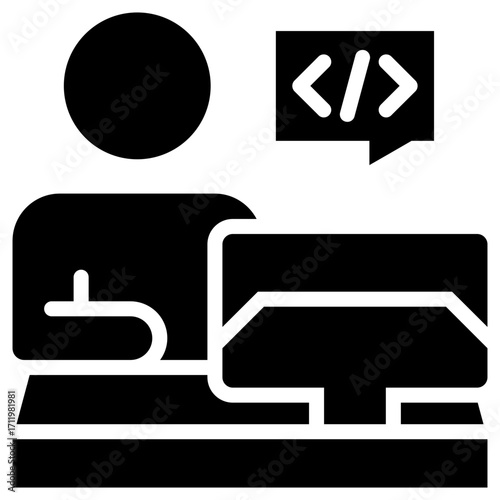 Programmer icon isolated on white background. vector illustration icon for digital nomad