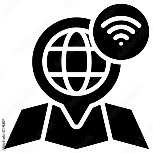 Wireless network icon isolated on white background. vector illustration icon for digital nomad