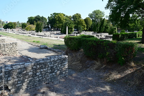 Wallpaper Mural Roman ruins at Aquincum in Budapest, Hungary that was around 2-3 AD before being destroyed by the Barbarians. Torontodigital.ca