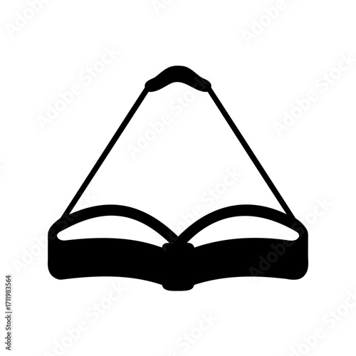 Minimalist Vector Illustration of Book Silhouette with strap, Symbolizing Knowledge and learning