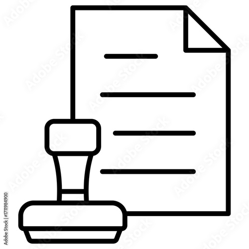 Stamp Document Outline Icon