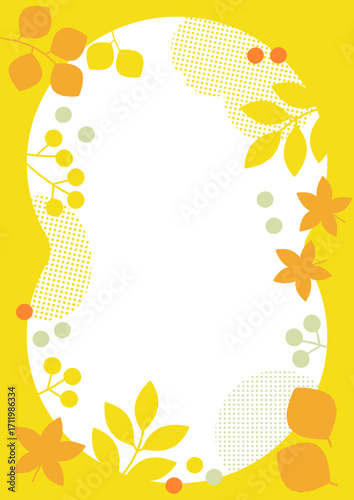 秋、紅葉の背景あしらい_A版比率｜Autumn Background Ornament _A-size Ratio