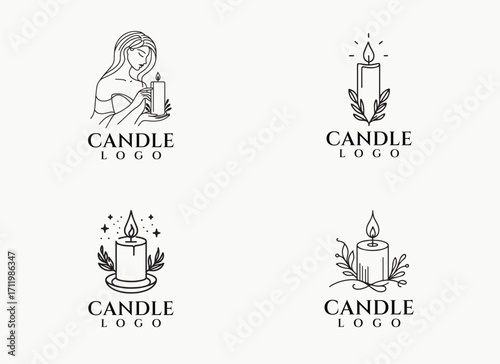 Scented Candle Logo, Candle Logo Design, Handmade Candle Logo, Minimal Candle Branding, Elegant Candle Shop Logo, Luxury Candle Vector, Aromatherapy Candle Logo, Professional Handmade