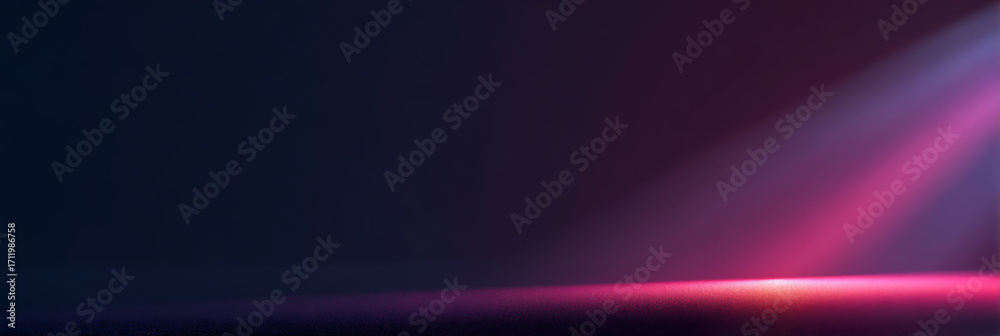 Obraz premium Dynamic stage lighting in vibrant pink and purple hues illuminates a dark background, creating an atmospheric and energetic effect for events or performances.