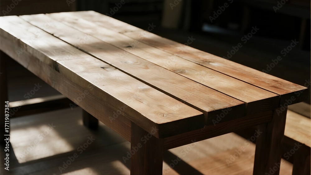 Fototapeta premium Rustic wooden table with natural wood grain texture