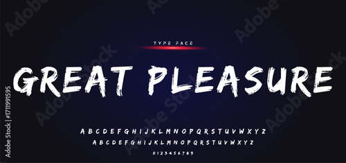 Lettering font isolated on black background. Texture alphabet in street art and graffiti style. Grunge and dirty effect. Vector brush letters.