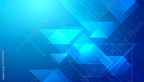Abstract Blue Geometric Shapes Background Design.
