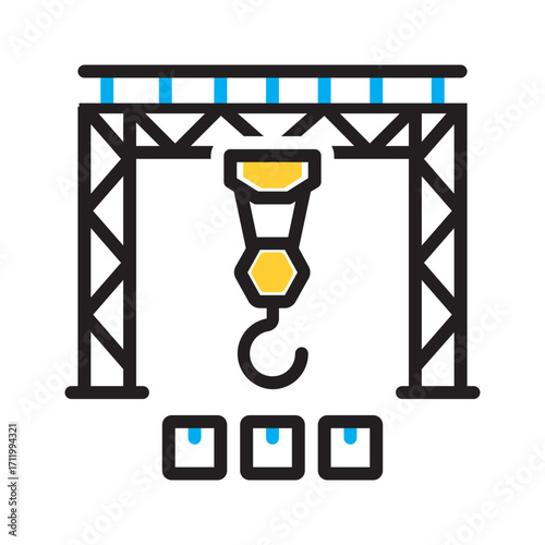 Vector multi color icon for Gantry hoist