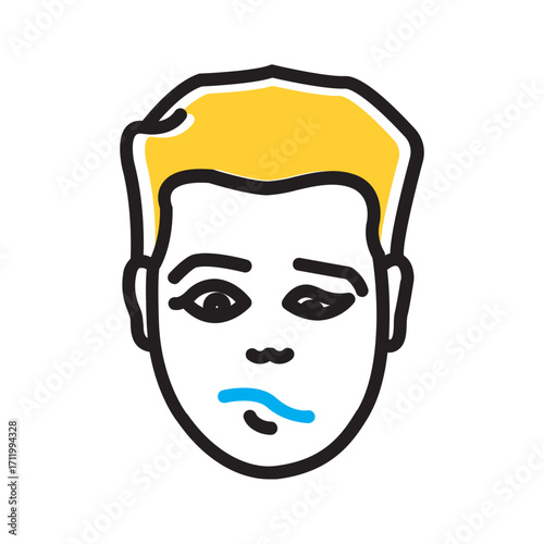 Vector multi color icon for Face diplegia