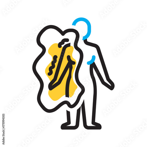 Vector multi color icon for Hemiplegia