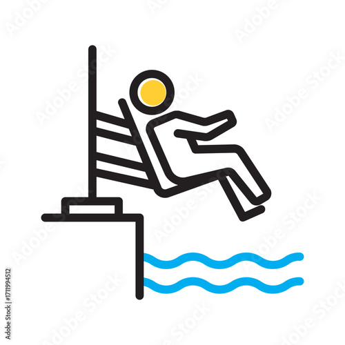 Vector multi color icon for Pool hoist