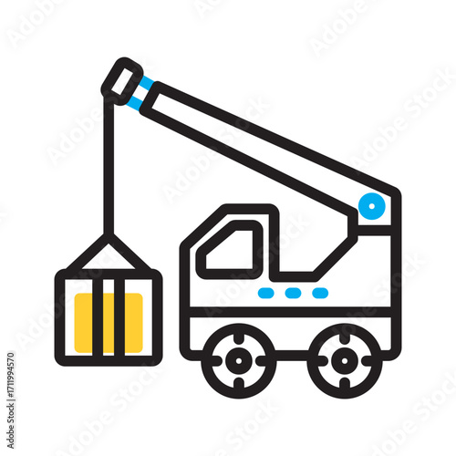 Vector multi color icon for Travel hoist