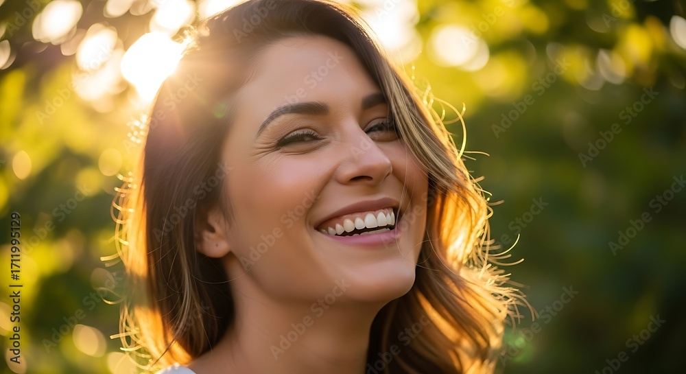 custom made wallpaper toronto digitalSmiling Woman with Sunlight.
