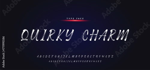 Lettering font isolated on black background. Texture alphabet in street art and graffiti style. Grunge and dirty effect. Vector brush letters.