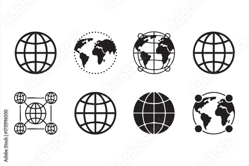 Creative vector pack of global communication and world map symbols for projects