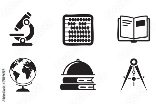 Vector design of educational elements for classroom, school, and academic projects