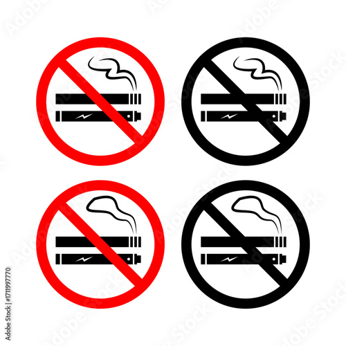 vector no smoking - not vaping symbol for prohibition area stop to smoke