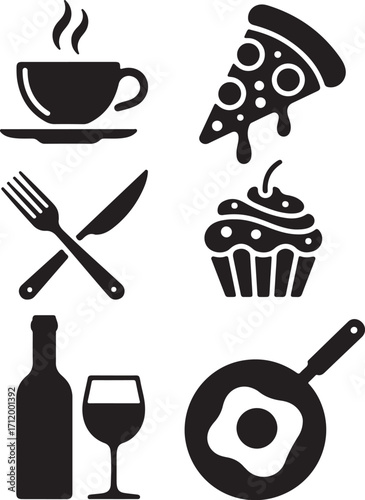 Delicious food and drink icons for your culinary projects