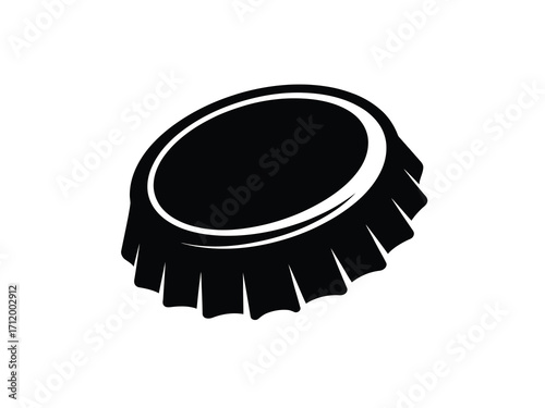 Black and white illustration of a bottle cap