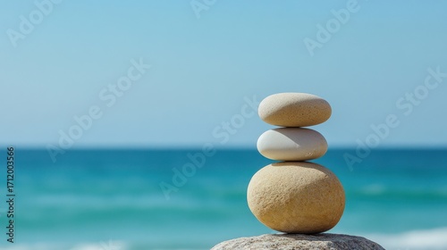 Wallpaper Mural Serene Seascape: Balanced Stones by the Ocean Torontodigital.ca