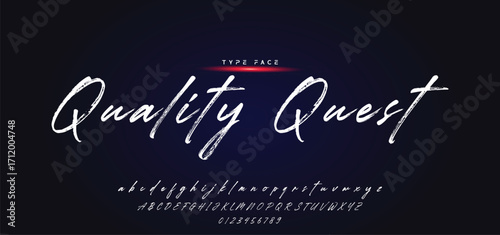 Hardest Brush Font. Hand Lettering Sketch Font. Vector Alphabet.