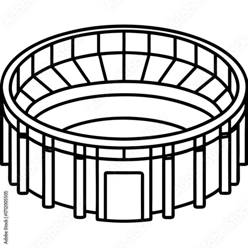 black and white stadium outline clip art preview