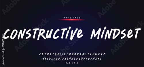 Hardest Brush Font. Hand Lettering Sketch Font. Vector Alphabet.