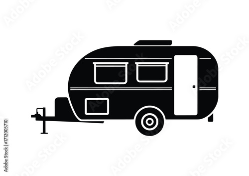 Vintage style travel trailer silhouette