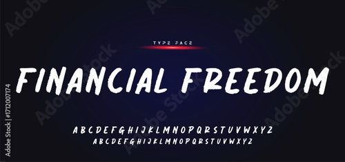 Hardest Brush Font. Hand Lettering Sketch Font. Vector Alphabet.