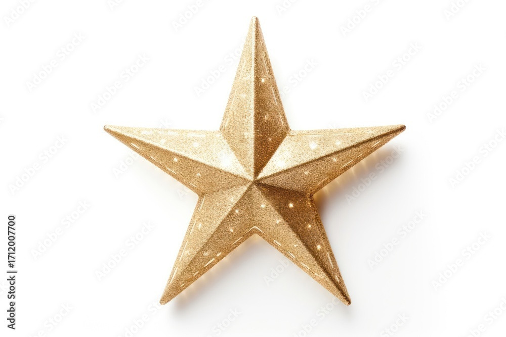 Fototapeta premium Christmas gold star white background.