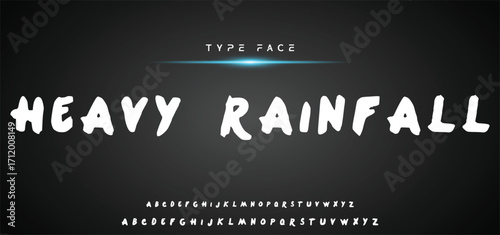 Hardest Brush Font. Hand Lettering Sketch Font. Vector Alphabet.