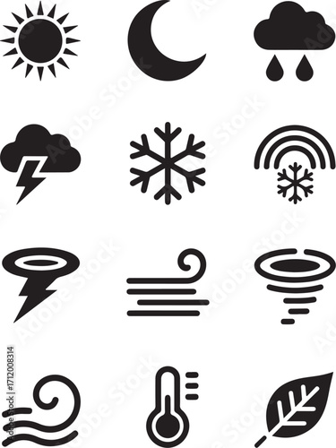 Weather icons for forecasting and meteorology