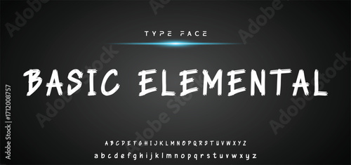 Hardest Brush Font. Hand Lettering Sketch Font. Vector Alphabet.
