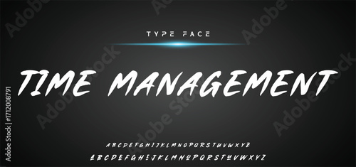 Hardest Brush Font. Hand Lettering Sketch Font. Vector Alphabet.