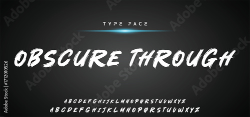 Hardest Brush Font. Hand Lettering Sketch Font. Vector Alphabet.