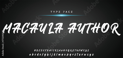 Hardest Brush Font. Hand Lettering Sketch Font. Vector Alphabet.