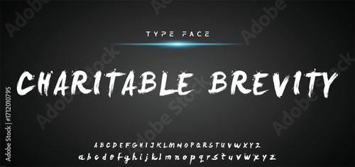 Hardest Brush Font. Hand Lettering Sketch Font. Vector Alphabet.