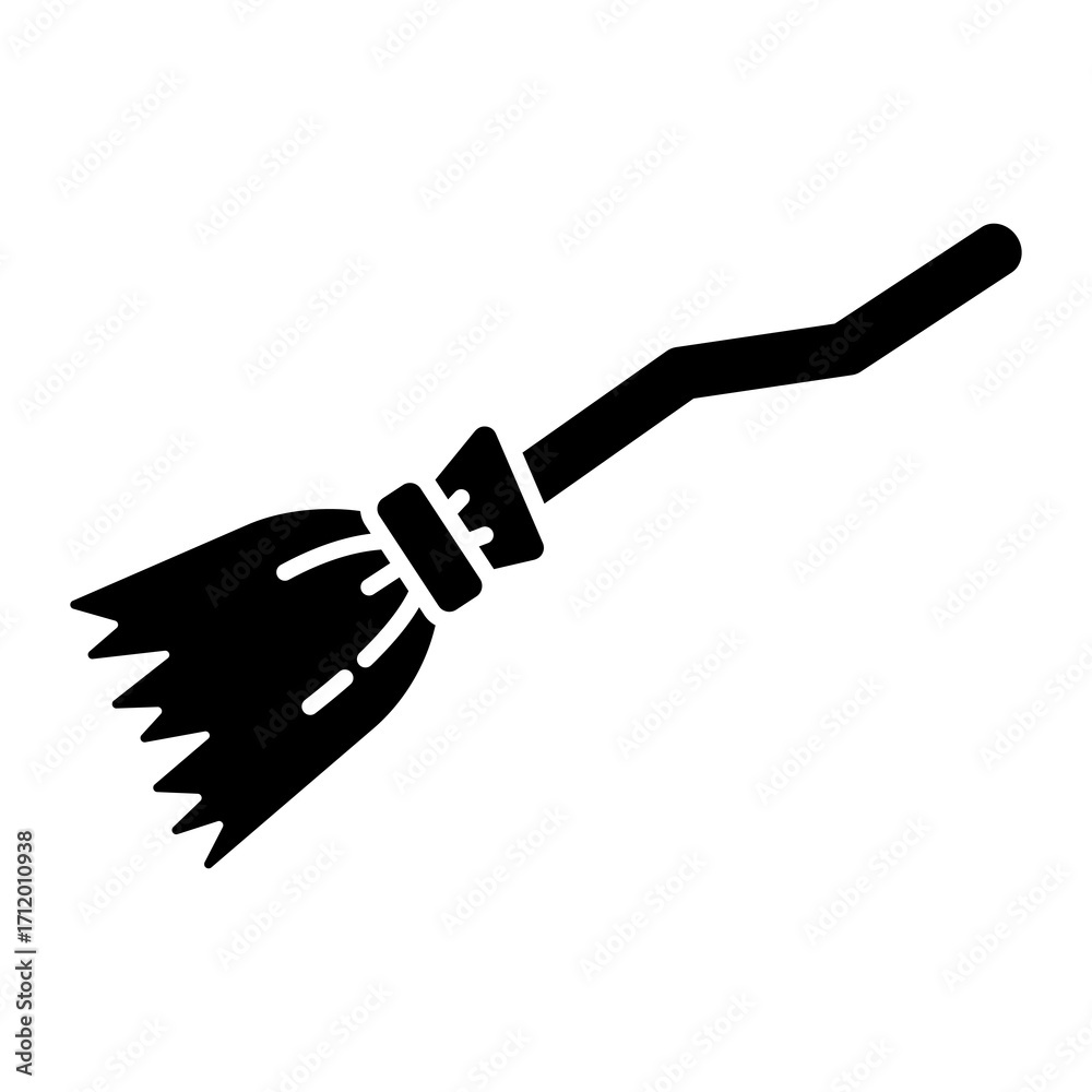 Fototapeta premium Witch Broom Glyph Icon Vector Illustration