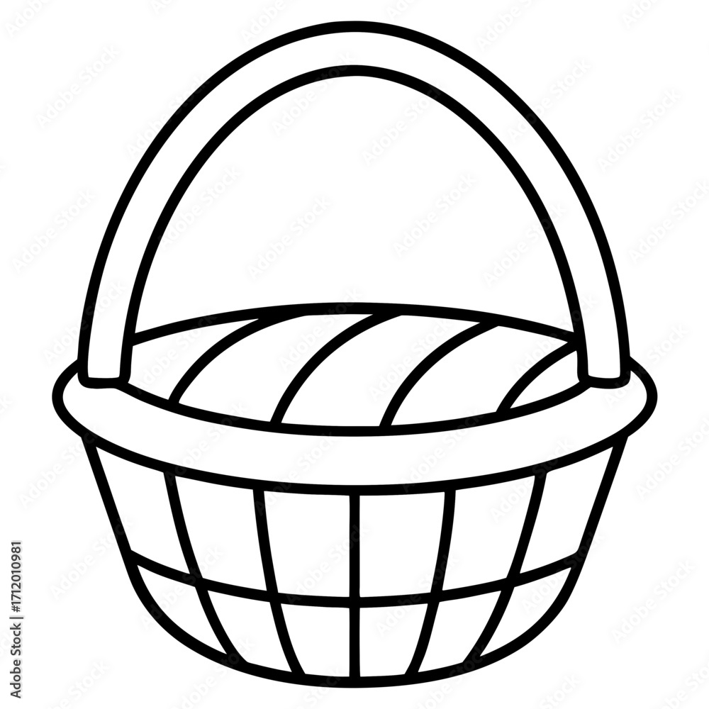 Fototapeta premium Picnic Basket Line Vector