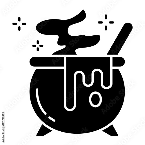 Cauldron Glyph Icon Vector Illustration