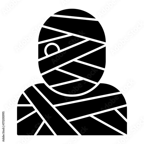 Mummy Glyph Icon Vector Illustration