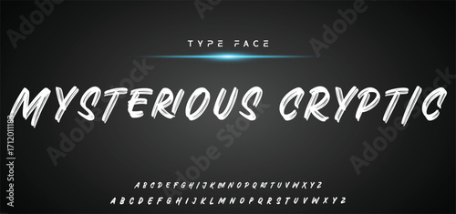 Hardest Brush Font. Hand Lettering Sketch Font. Vector Alphabet.