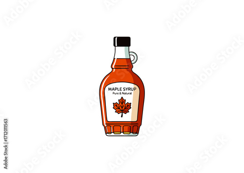 maple syrup bottle icon with label