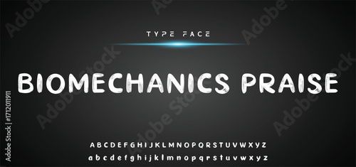 Hardest Brush Font. Hand Lettering Sketch Font. Vector Alphabet.